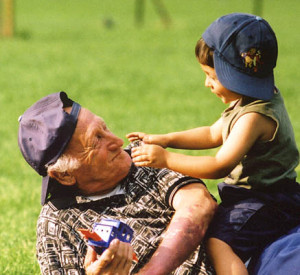 Grampa&Grandson in grass